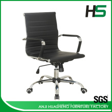 Black bow frame classic PU leather office chair